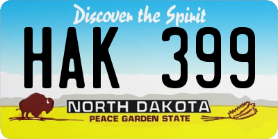 ND license plate HAK399
