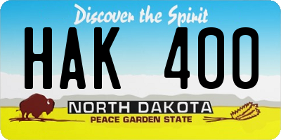 ND license plate HAK400