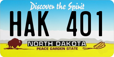 ND license plate HAK401