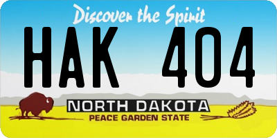 ND license plate HAK404