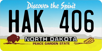 ND license plate HAK406