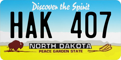 ND license plate HAK407