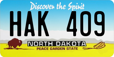 ND license plate HAK409