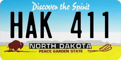 ND license plate HAK411