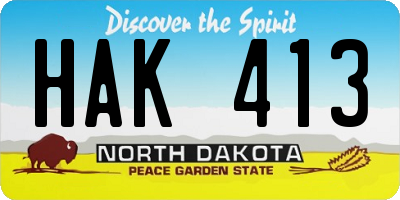 ND license plate HAK413