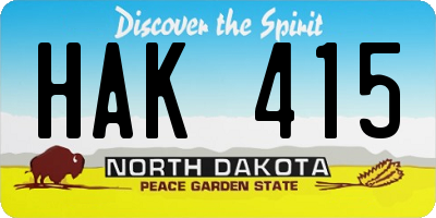 ND license plate HAK415