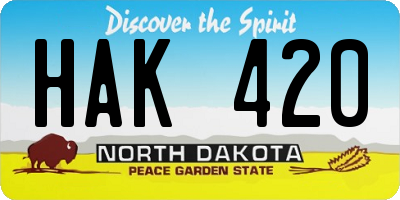 ND license plate HAK420