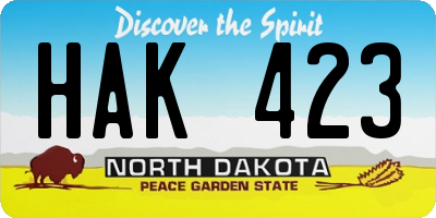 ND license plate HAK423