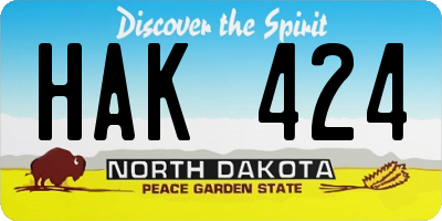 ND license plate HAK424