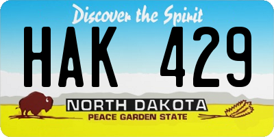 ND license plate HAK429