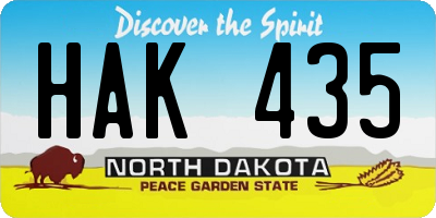 ND license plate HAK435