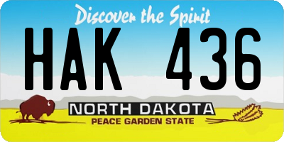 ND license plate HAK436