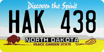 ND license plate HAK438