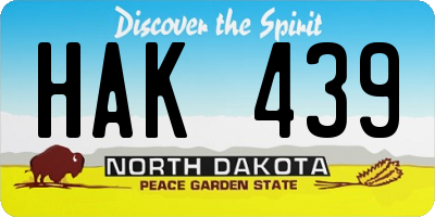 ND license plate HAK439