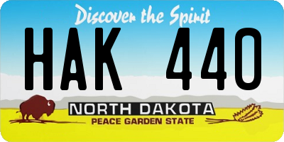 ND license plate HAK440