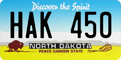 ND license plate HAK450