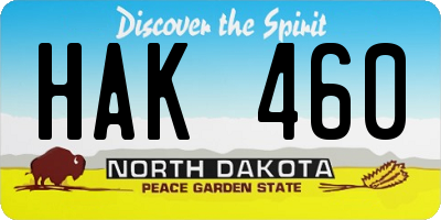 ND license plate HAK460