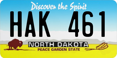 ND license plate HAK461