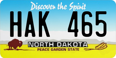 ND license plate HAK465