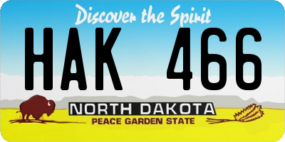 ND license plate HAK466