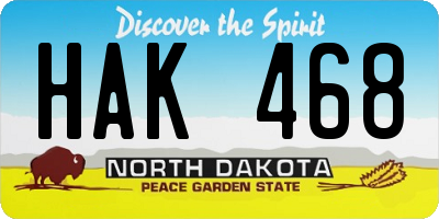 ND license plate HAK468