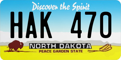 ND license plate HAK470