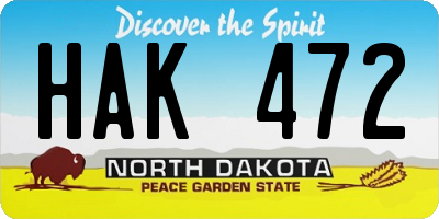 ND license plate HAK472