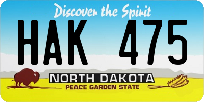ND license plate HAK475
