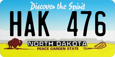 ND license plate HAK476