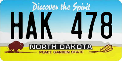 ND license plate HAK478