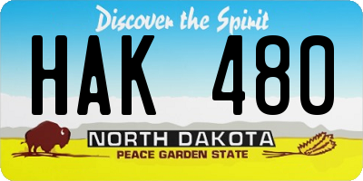 ND license plate HAK480