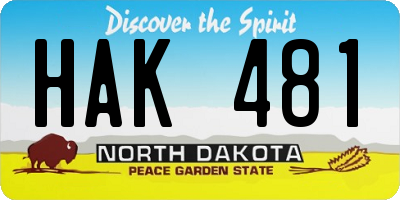 ND license plate HAK481