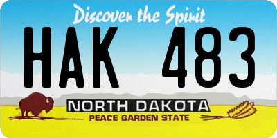 ND license plate HAK483