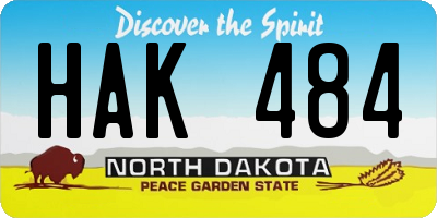 ND license plate HAK484