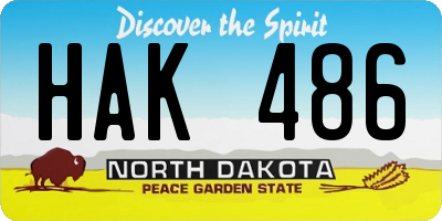 ND license plate HAK486