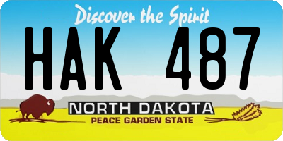 ND license plate HAK487