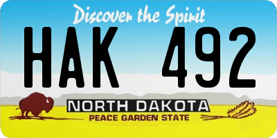 ND license plate HAK492