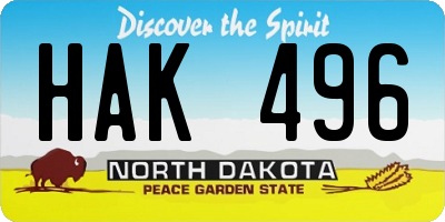 ND license plate HAK496