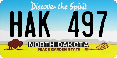 ND license plate HAK497