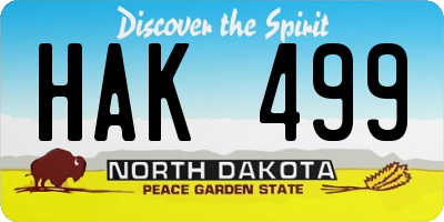 ND license plate HAK499