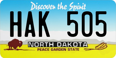 ND license plate HAK505