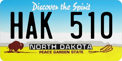 ND license plate HAK510