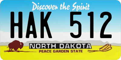 ND license plate HAK512