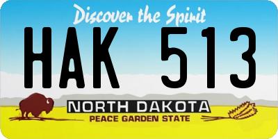 ND license plate HAK513