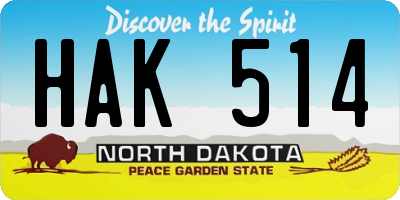 ND license plate HAK514