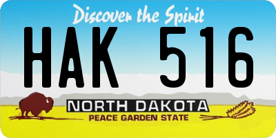 ND license plate HAK516