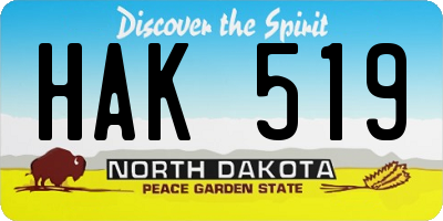 ND license plate HAK519