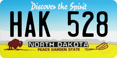 ND license plate HAK528