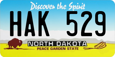 ND license plate HAK529