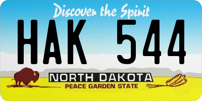 ND license plate HAK544